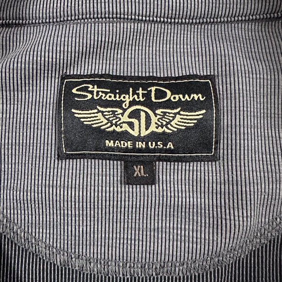 1/4 Zip Straight Down Grey Ribbed Golf Pullover - Picture 3 of 3